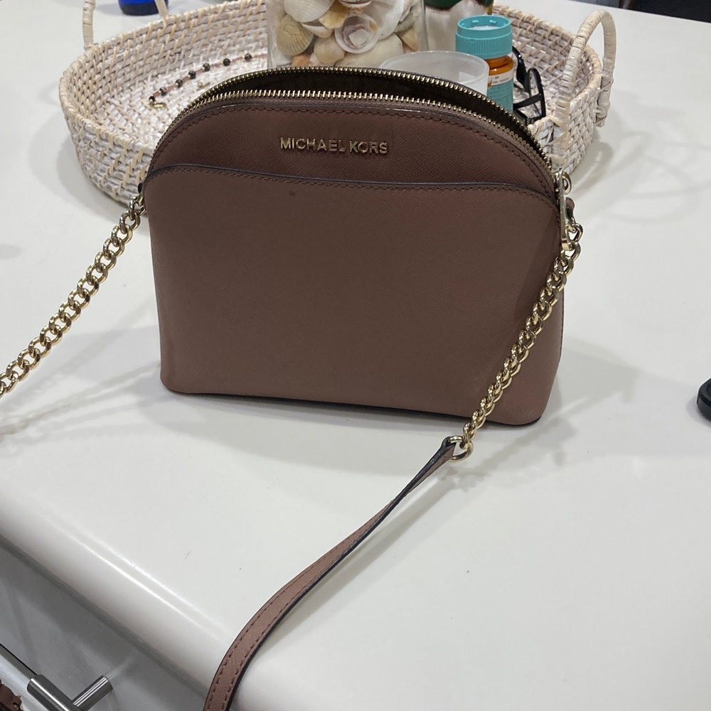 Michael Kors Brown Crossbody Bag with Gold Chain